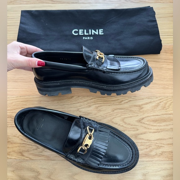 CELINE Margaret Loafer with Gold Chain - Picture 4 of 7